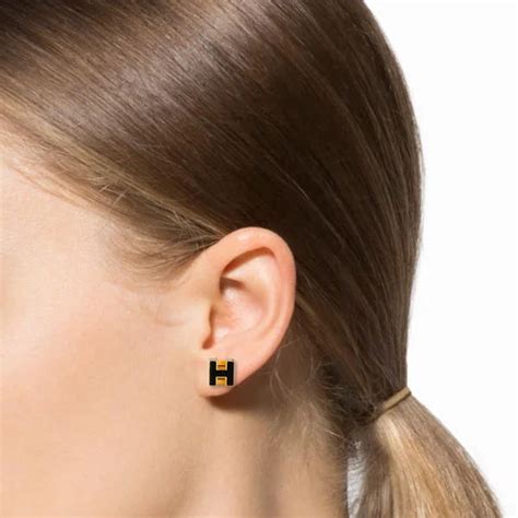 hermes pop earrings|hermes gold mini pop h earrings.